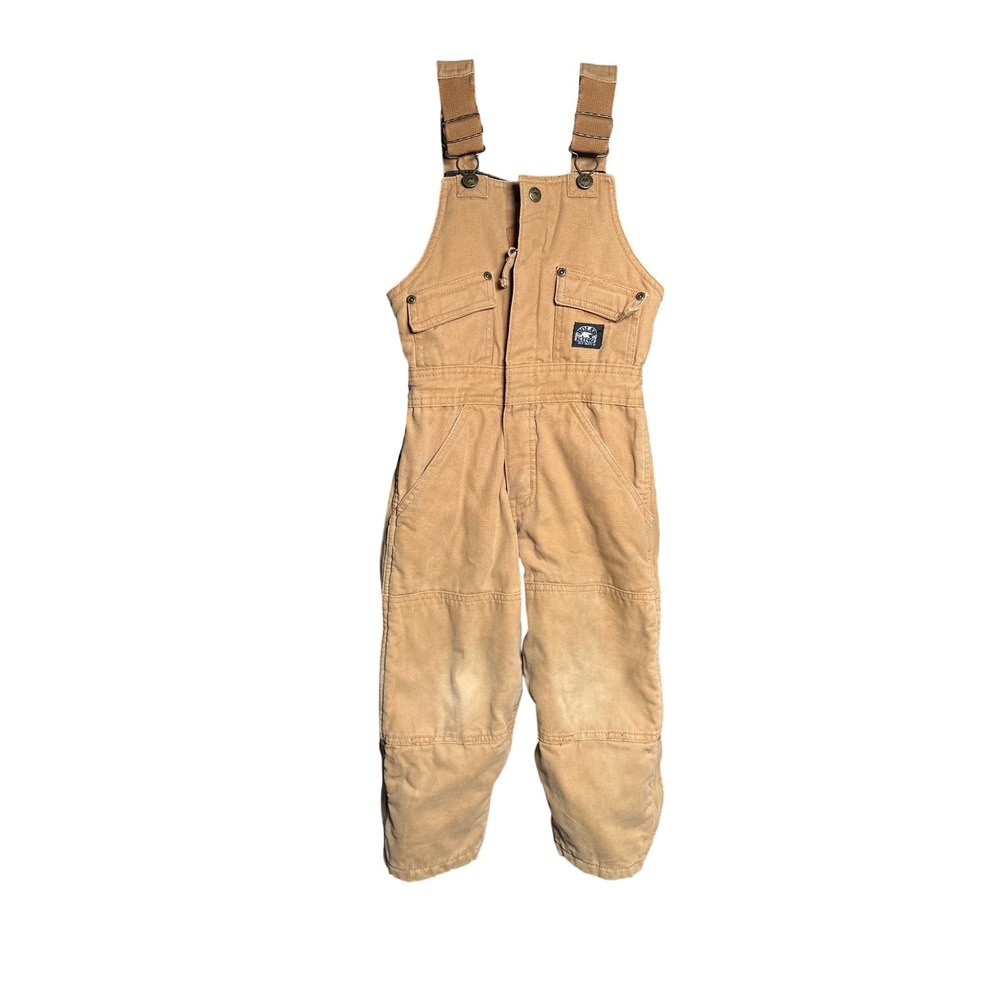 Polar King by Key Kids XS Brown Duck Insulated Bib Overalls Workwear W012589